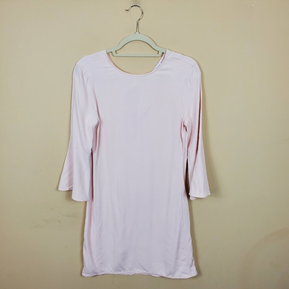 Sandro Wood Trumpet-sleeve Dress in Pink Size S